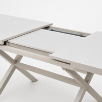 Outdoor Table Extendable Dining Table, Aluminum, for Camping, Garden, Balcony
