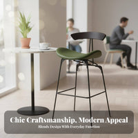 Nordic Aesthetic Saddle-Seat Stool Industrial Design Saddle Seat Bar Stool With Backrest Countertopstool Minimalist Aesthetic for Homeowners, Families, Business Owners, Restaurant, Kitchen, Dining Area, Home Office