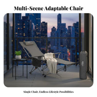 Ergonomic Design Reclining Camp Chair with Footrest Includes Cup Holder and Side Pocket Folding Lounger Heavy Duty Portable Seating Thickly Padded for Beachgoers, Remove Ice Workers, Camping, Beach, Fishing, Patio