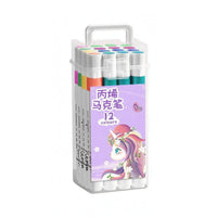 12 Pieces Non-Bleeding Clear Carry Case Marker Set Presseffortless Acrylic Marker Set