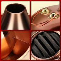 Copper Hot Pot for Charcoal, 20-40cm, Single or Dual