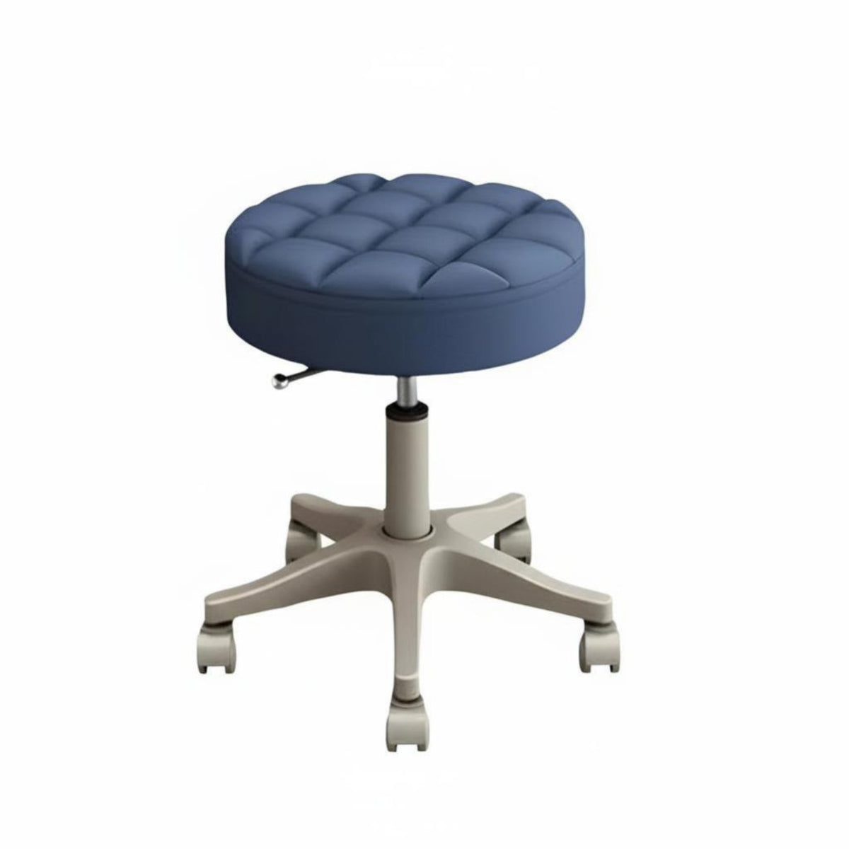 Height Adjustable Low-Back Rolling Chair 360-Degree Swivel Channel-Tufted Vanity Chair Padded Cushion Home Furniture Space-Saving for Nail Technicians, Hairstylists, Beauty Salon, Makeup Station, Small Areas, Medical Office