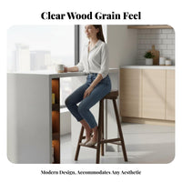 Solid Wood Construction Backless Wooden Saddle Stool Integrated Footrest Backless Saddle Perch Rustic Aesthetic Bar Chair High Weight Capacity for Cafe Owners, Homeowners, Adults, Kitchen Island, Restaurant, Reception Area, Balcony