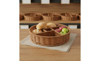 Sturdy Imitation Rattan Snack Basket Rustic Design Woven Fruit and Bread Basket Multi-Purpose for Shopkeepers, Caterers, Parties