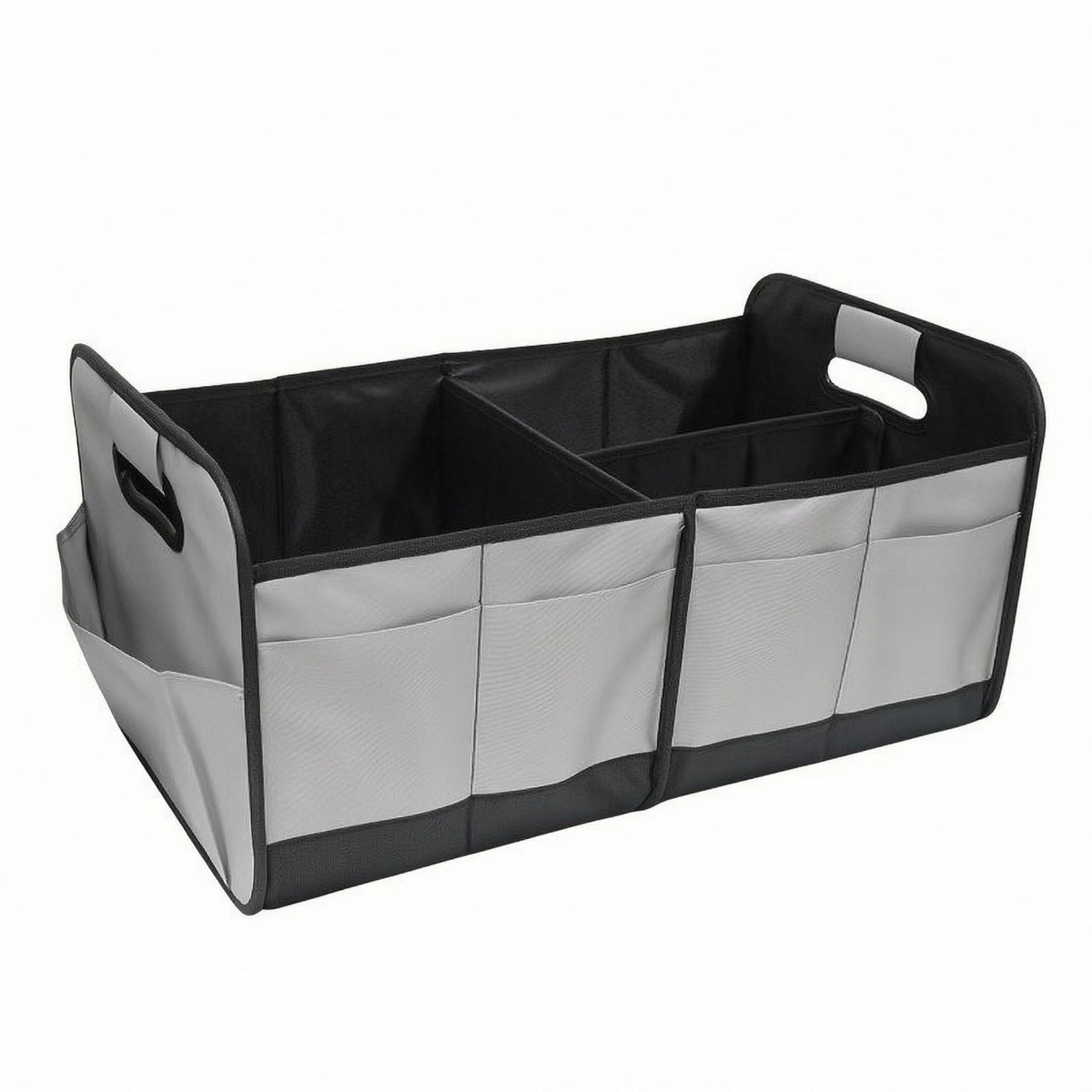 Waterproof Foldable Trunk Storage Box Divided Sections Rectangular Trunk Organizer Side Pockets Collapsible Storage Box Reinforced Edging