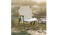 Portable Camping Chair Foldable Folding with Wooden Armrests No Assembly Required Beach Outdoor Chair for Anglers, Patio