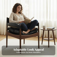 Danish Design Wooden Expedition Chair durable Wood Frame Upholstered Accent Armchair Vintage design Single Sofa Retro Aesthetic for Interior Designers, Homeowners, Readers, Living Room, Lounge Area, perusing corner, Home Office