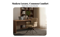 Ergonomic Back Support Upholstered Swivel Chair Modern Outline Armchair Thick Padded Cushioning Living Room Furniture Sturdy Frame for Office Workers, Homeowners, Readers, Study, Bedroom, Reading Nook, Lounge Area