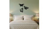 3 Pieces Steel Butterfly Wall Sculptural Design Visual Effect Iron-Winged Butterfly Wall Hanging Easy to Hang for Office