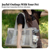 Portable Breathable Mesh Cat Bag Lightweight Shoulder Pet Travel Bag for Travelers, Daily Outings, Vet Visits, Shopping