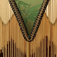 Decorative Design Pointed Rim Lamp Shade Textured Trim Tassel Lampshade Vintage Look Textile Hanging Lampshade Warm Atmosphere for Hotel, Restaurant, Guesthouse