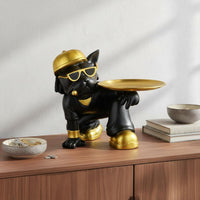 Dog Figurine Key Holder Multi-Functional Decor Canine Statue Tray Canine Statue Butler Key Holder Fun and Practical