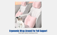 Car Support Pillow, Memory Foam Waist Pad, Cute Cat Design, Ergonomic Spine Support for Driver Seat, Women, Universal Fit