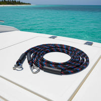 14FT Anchor Rope Shock Absorbing Stretch Boat Rope with Hook Built-in Snubber Bungee Dock Line for Motorboat Owners, Kayakers, Anchoring
