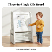 Easy to Clean Multifunctional Kids Art Station Rounded Safety Edges Toddler Craft Desk Easel Safe Convertible Kids Art Easel Desk Stable Triangular Structure for Toddlers, Preschoolers, Playroom, Bedroom, Nursery, Daycare