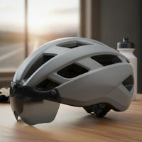 Vented Mountain Bike Helmet with Visor Lightweight Mountain Biking Helmet Breathable Ventilation Sports Protection Gear Shock Resistant