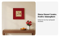 Wealth-Attracting Design Horse Wall Art Auspicious Meaning Good Fortune Wall Decor Decorative Chinese Design Art Piece Ready to Hang for Homeowners, Families, Adults, Living Room, Entryway, Bedroom, Hallway