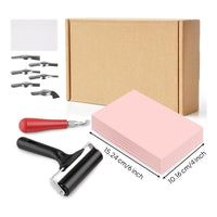Linocut Starter Kit Complete Carving Kit with Rubber Blocks Interchangeable Linocut Tools Set for Hobby Artists, Craft Projects