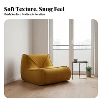 Frosted Fabric Finish Caterpillar Chair Minimalist Design Modern Foam-Filled Lounger interlocking Block design Single Sofa No Assembly Required for Young Adults, Interior Designers, Bedroom, Lounge Area, perusing corner, Apartment