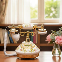 Antique Ceramic Telephone Collectible Retro Telephone High-Quality Vintage Phone Glossy for Home Office