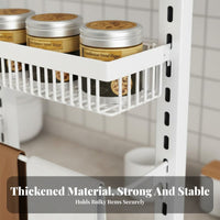 No-Drill Installation Adjustable Seasoning Rack Space-Saving Kitchen Organizer Multi-Tier Design Storage Shelf Large Capacity for Home Cooks, Apartment Dwellers, Small Areas, Pantry, Cupboard, Bathroom