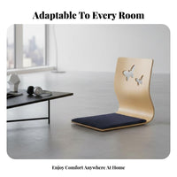 Foldable Design Legless floor Chair spine Support Adjustable Legless Recliner Padded pad Floor Seating Portable for Students, Meditators, Bay area, Dorm Room, Bedroom, Meditation