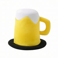 Beer Mug Hat Humorous Brew Mug Hat with Foam Top Novelty for Partygoers, Adults, Photo Booths
