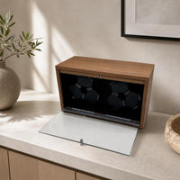 Automatic Watch Winder with LED Light 6-Slot Watch Winder Cabinet Silent Timepiece Low-Noise for Bedroom