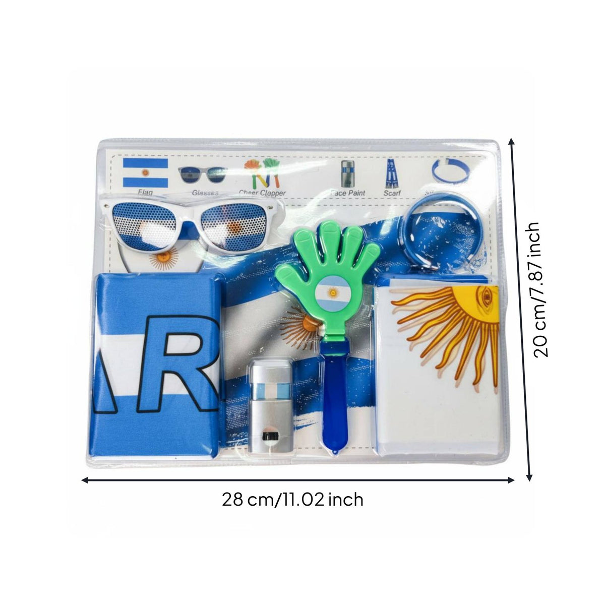 Soccer Supporter Accessories Pack National Flag Cheering Kit for Sports Enthusiasts, Stadiums