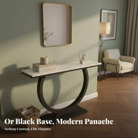 Modern Design C-Shaped Console Table Minimalist Design Household Furniture Easy to Clean Indoor Furnishing Long-Lasting Construction for Apartment Dwellers, Interior Designers, Entryway, Hallway, Living Room, Bedroom