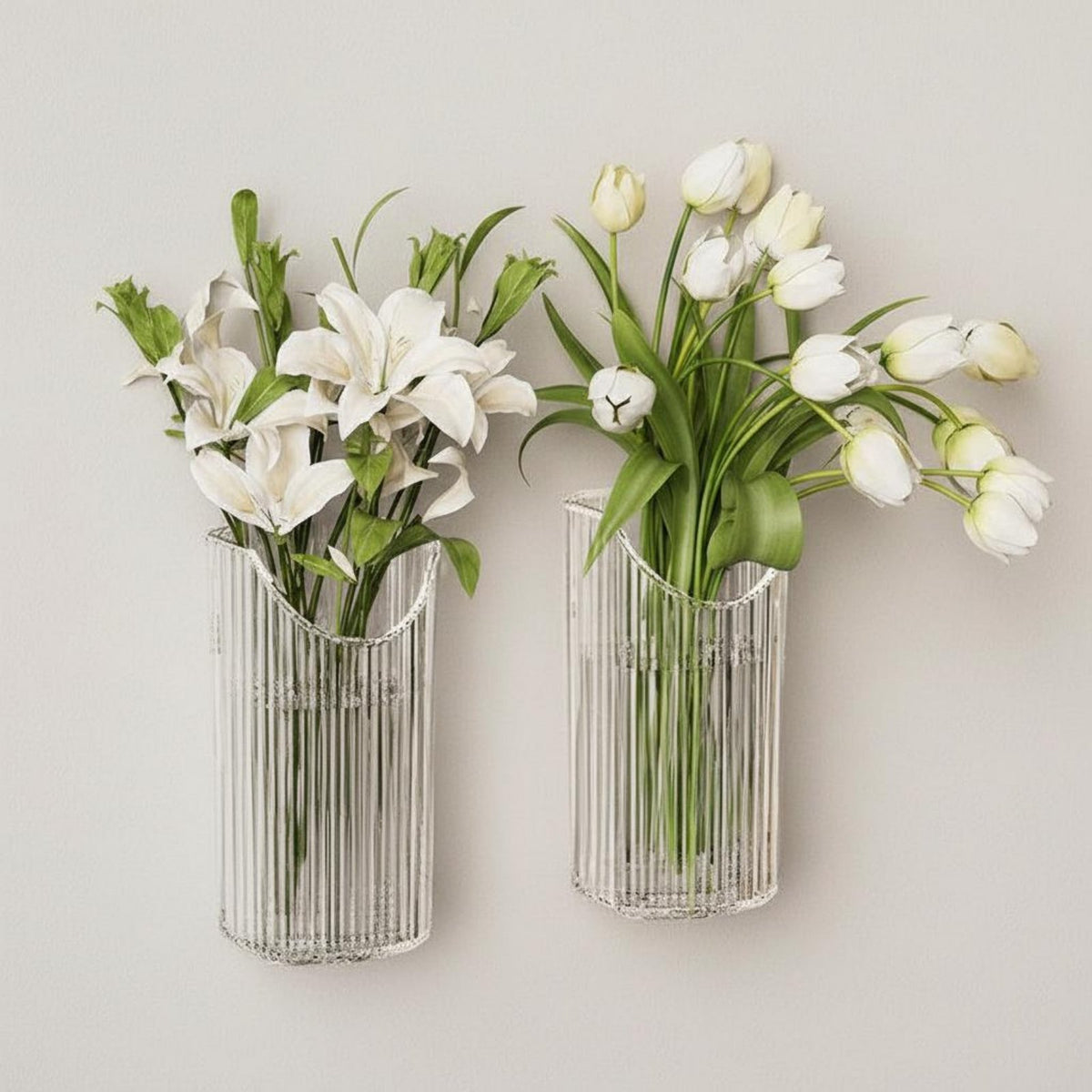 Adhesive Plant Holder Drilldrill-Less Installation Adhesive Ribbed Flower Holder