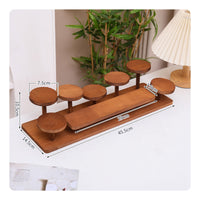 Vertical 8-Tier Display Rack Compact Wooden Display Rack Decorative Open for Collectors, Plant Lovers, Tabletop, Desk, Living Room