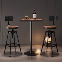 Iron Bar Chair and Table Set with High Stools