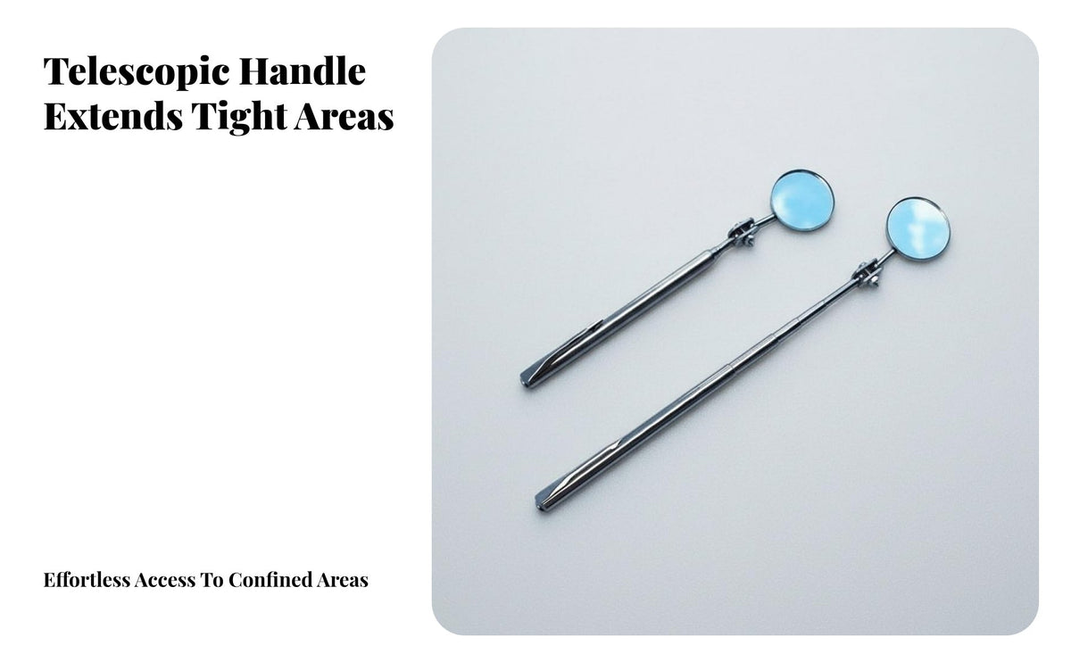 Telescoping Inspection Mirror Long-Lasting Stainless Steel Telescopic Inspection Mirror Distortion-Clear Reflection