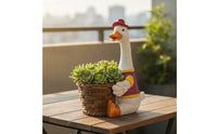 Duck Planter Woven Planter with Basket Whimsical Duck Flowerpot for Interior Decorators