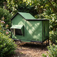 Elevated Cat House Waterproof Cat House with Raised Legs Heavy-Duty Pet Kennel for Backyard