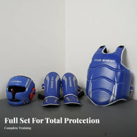 Professional Grade Sanda Fighting Protector Set High-Density Padding Sanda Training Equipment Long-Lasting PU Leather Muay Thai Training Gear Set Breathable for Children, Adults, Beginners, Competition