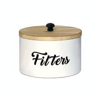 Farmhouse Aesthetic Coffee Filter Storage Box with Lid Coffee Filter Holder Multipurpose Tea Bag Container Countertop Organizer for Cafeteria