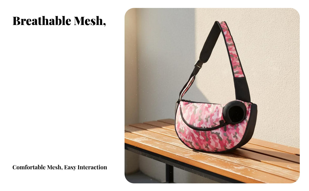 Breathable Mesh Pet Carrier Cute Print Pet Shoulder Bag Convenient Carry Design Portable Pet Carrier for Travel, Outdoor, Pet Hospital Visits