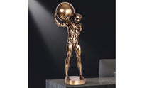 Bodybuilder Statue Decorative Resin Sculpture with Copper Finish Small Gym Decoration for Fitness Enthusiasts