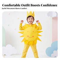 Soft Material Sun Costume Outfit Long-Sleeve Sun-Themed Costume Bright Colors Dress-up Clothing Fun Design for Children, Cosplay