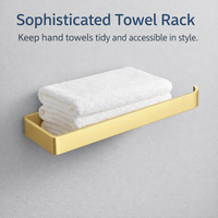 Towel Rack for and Kitchen, No Drill Towel Rack Paper Towel Holder, Under Cabinet Kitchen Roll Holder for Homeowners, 5-Piece Set, Silver