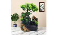 Quiet Operation Rockery Waterfall Fountain Nature Inspired Feng Shui Desktop Fountain Semi-Handmade Feng Shui Water Ornament for Meditation Practitioners, Office, Living Room, Mindfulness Studio