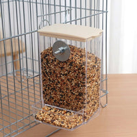 Automatic Bird Feeder and Parrot Feeder 2 Pack, Anti-Spill Bird Dispenser with Perch Tray, External Mount Cockatiel Feeder for Indoor Cage Use