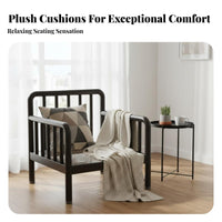 Thickened Frame Stainless Steel Tube Bench Indoor & Outdoor Use Household Furniture Rustresistant Slatted Seat sturdyDuty for Small Apartment Dwellers, Homeowners, Adults, Living Room, Balcony, Garden, Backyard