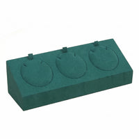 Upright Tabs Locket Stand Three-Slot Jewelry Display Stand Suede-Like Retail Fixture Rectangular