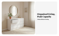 Minimalist Design Extendable Vanity Set Rounded Corners Dressing Table illuminated Mirror Bedroom Furniture for Young Adults, cosmetic Influencers, Teenagers, Apartment, Walk-in Closet