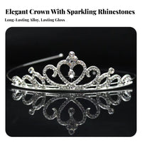 Princess Crown Glittering Queen Headpiece Crystal Crown Elegant Design Crystal Tiara Baroque Design for Prom, Photoshoots