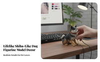 Japanese Dog Figurine Cute Pose Japanese Dog Statue Thoughtful Gift Realistic Model with Leash for Bookshelf Display