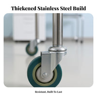 Multifunctional Stainless Steel Medical Trolley Rust-Proof Dressing Change Cart Anti-Corrosive 2-Tier Medical Trolley Lockable Brakes for Beauticians, Laboratory Technicians Artists, Hospital, Medical Center, Laboratoryoratory Oratory, Tooth Care Away Ice